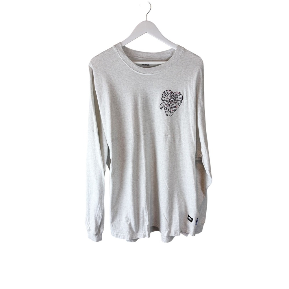 Star Wars Spirit Jersey Millennium Falcon Heart I Love You Grey XXL Long Sleeve